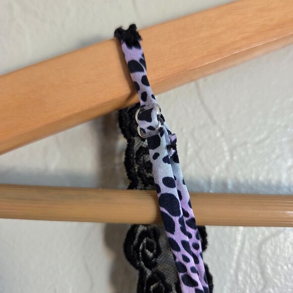 Silkscreen 100% Silk Lace Trim Animal Print Cami Top Bundle of 2 Sz Large Purple - Picture 11 of 12